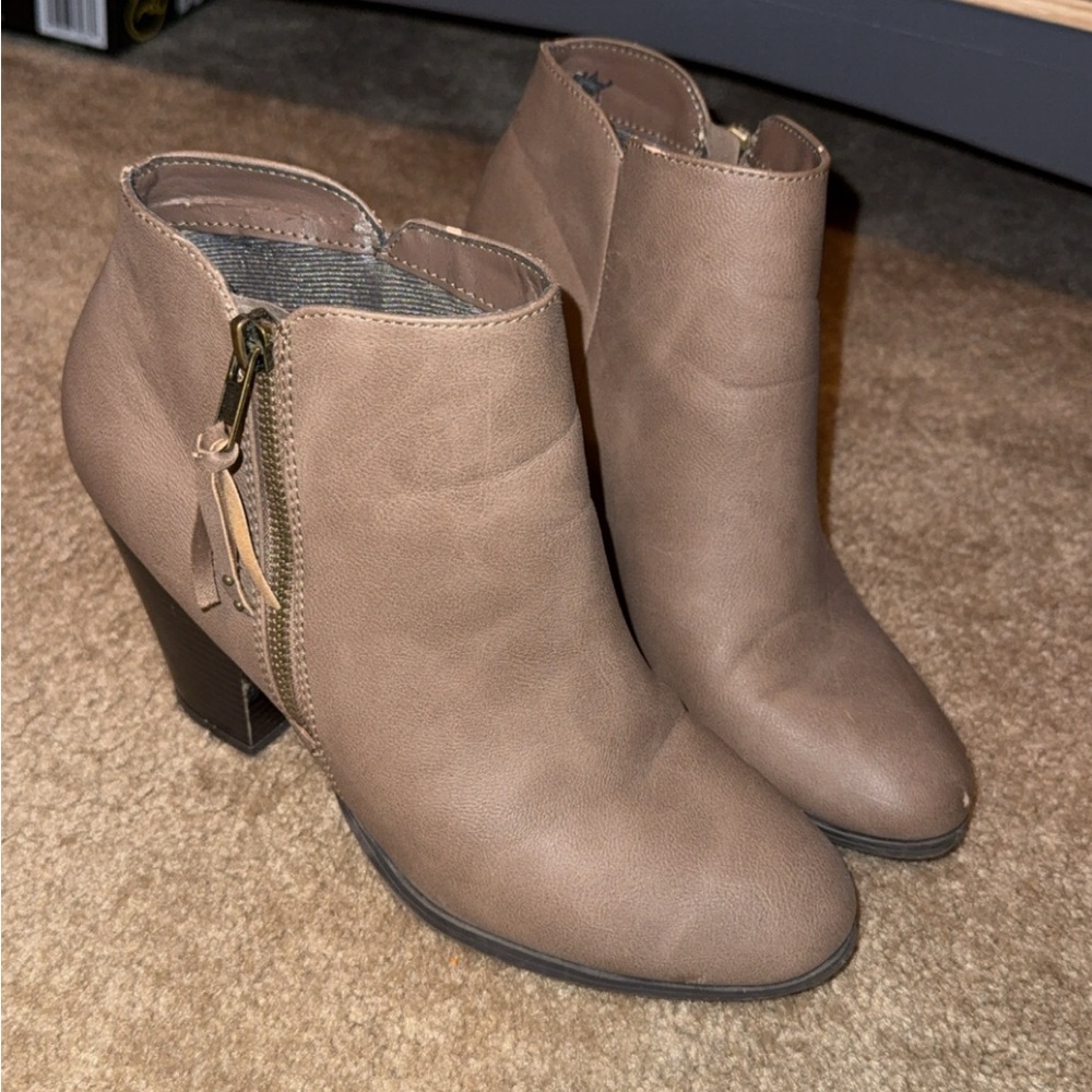 Charlotte Russe Taupe Ankle Booties